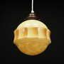 Vintage pendant lamp glass cream 1970s 3