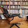 Vintage Eames Lounge Chair & Ottoman Leder Schwarz 1950er 3