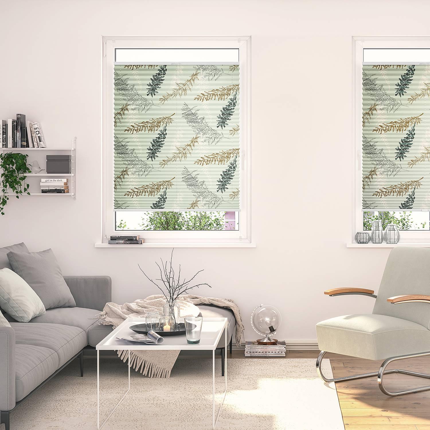 Plissee Klemmfix Fir Branches Polyester Grün 60 x 130 cm 4