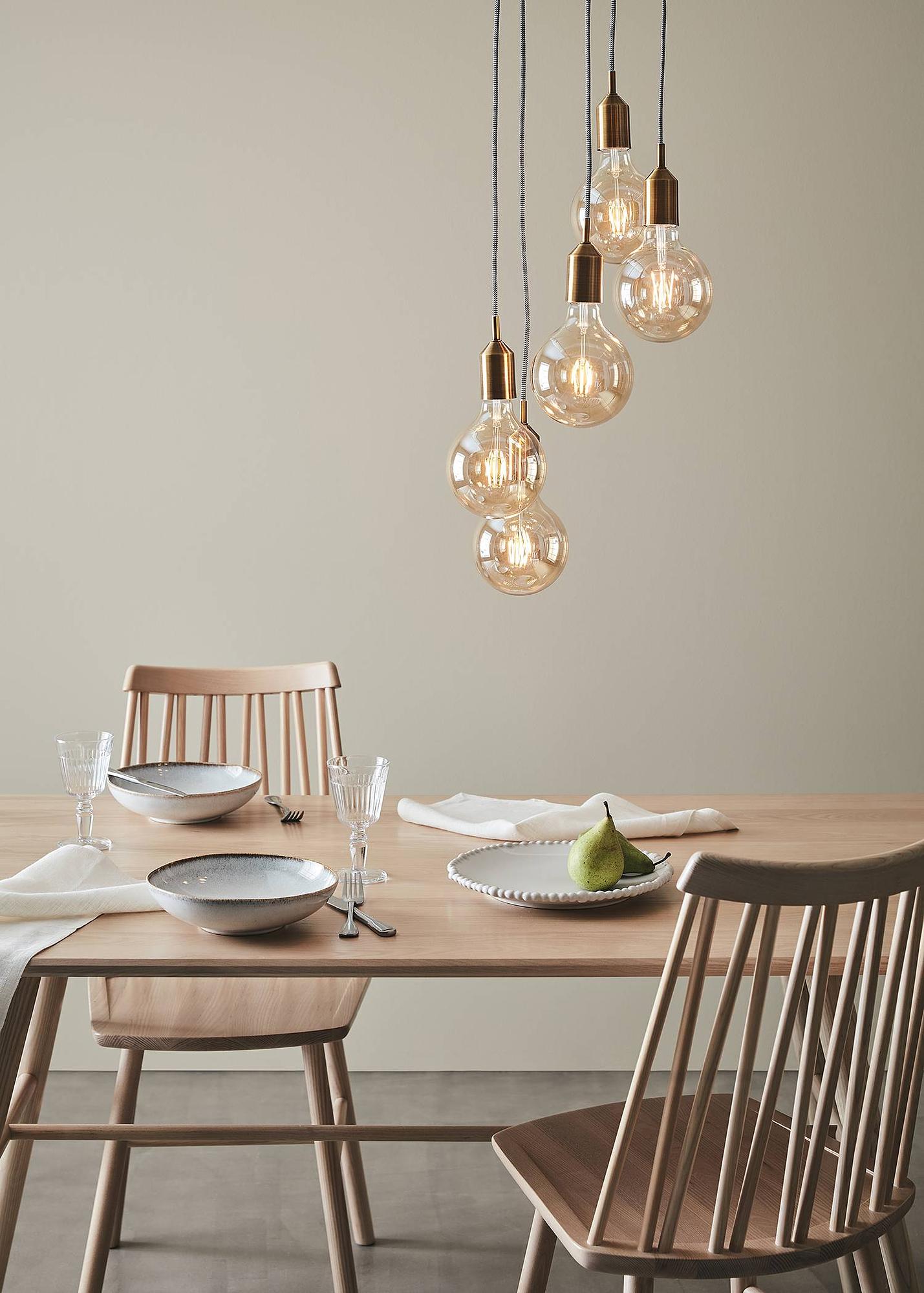 5-Flammig Pendelleuchte Round Bronx Eisen Gold 1