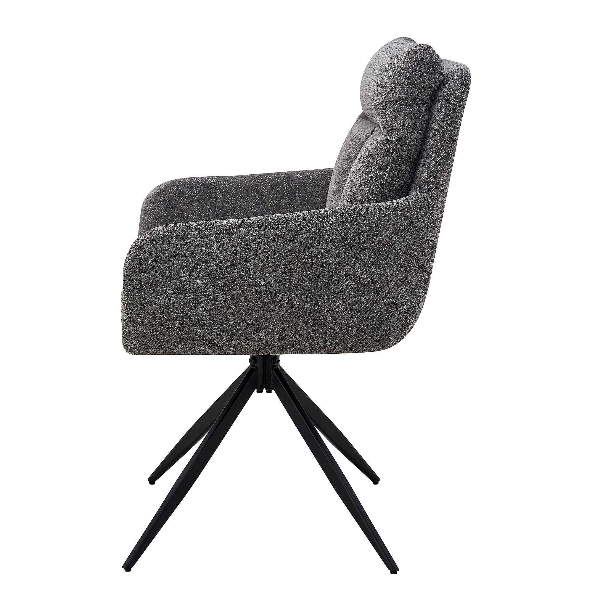 LOBBS Swivel Armchair Set of 2 Grey 3