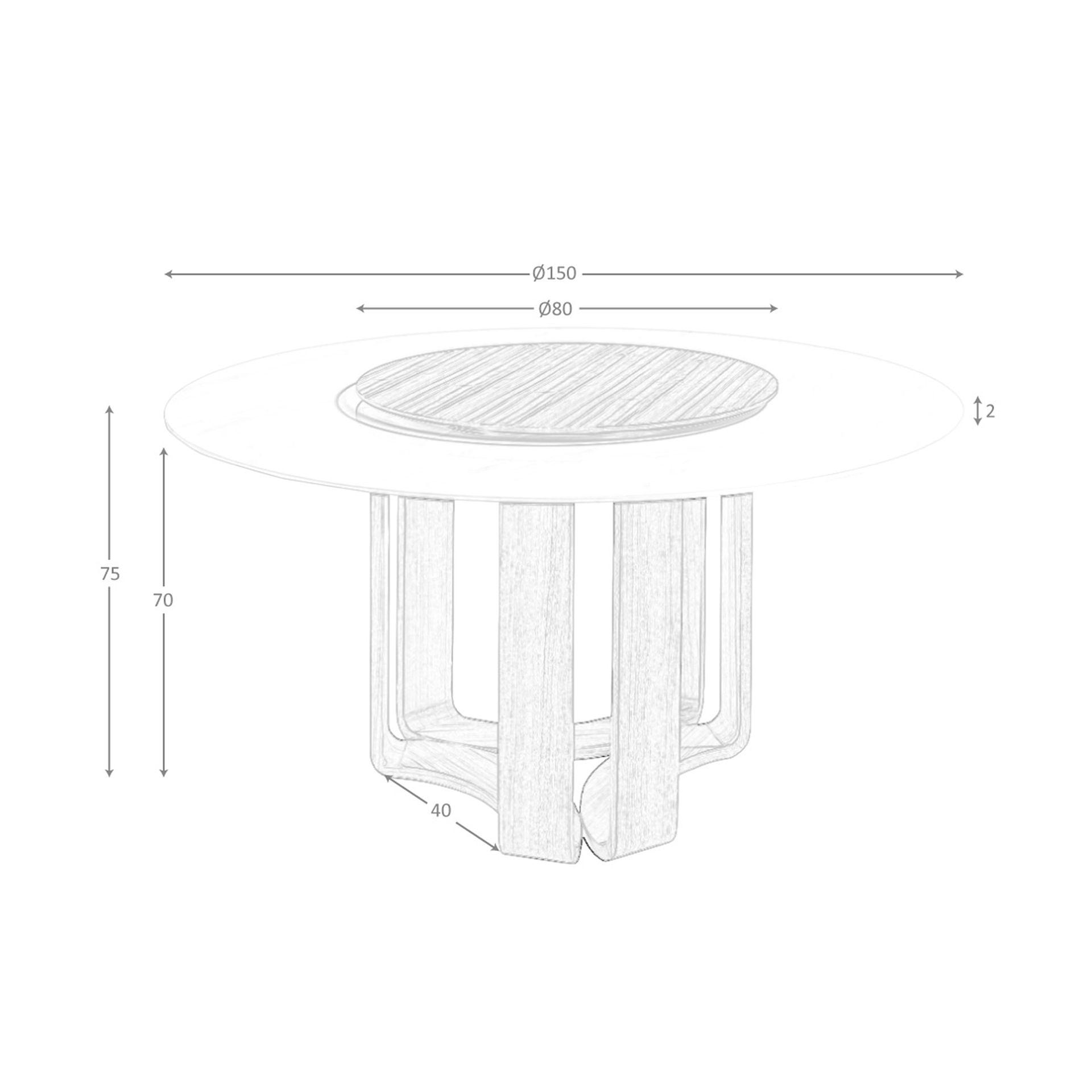 Runder Esstisch aus Porzellanmarmor und Walnuss 1137 6
