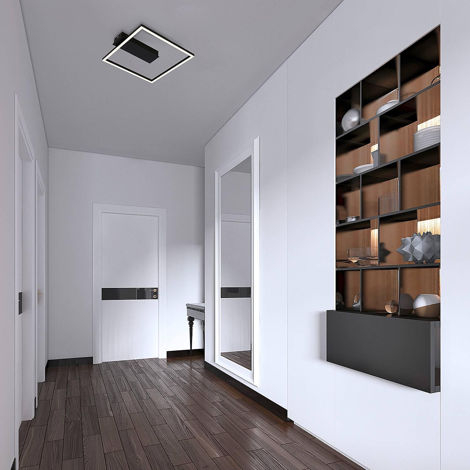 1-Flammig LED-Deckenleuchte Figa Aluminium Schwarz 2