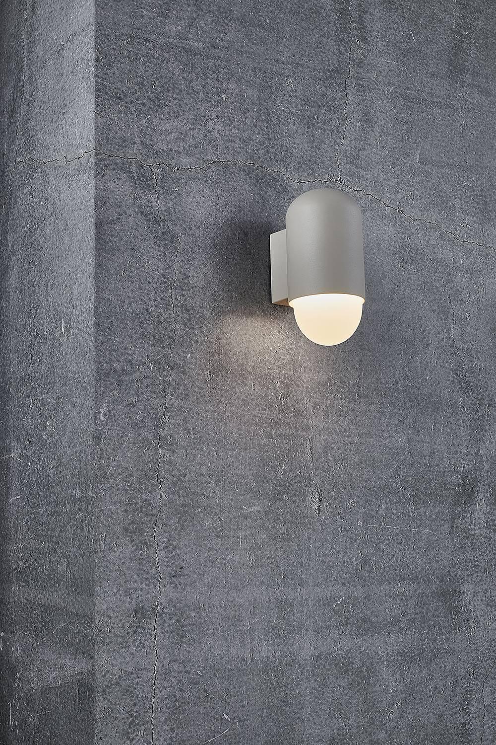 Outdoor Wandleuchte Heka Aluminium / Glas 1-flammig Beige 2