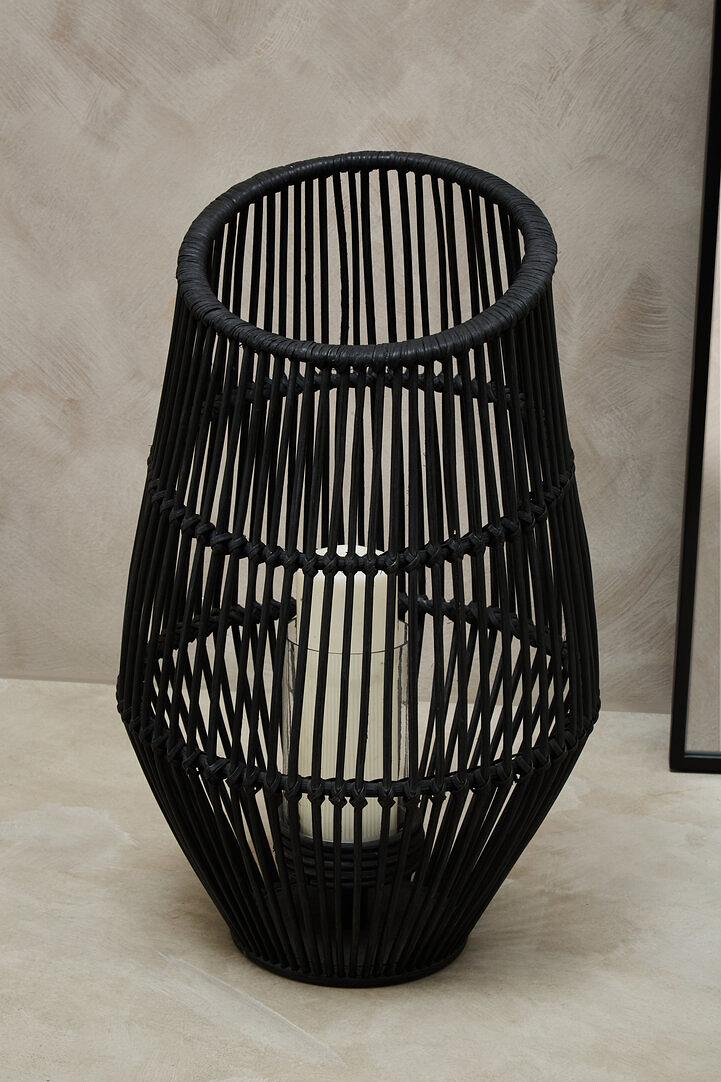 Mataram Große Schwarze Naturrattan Laterne 6
