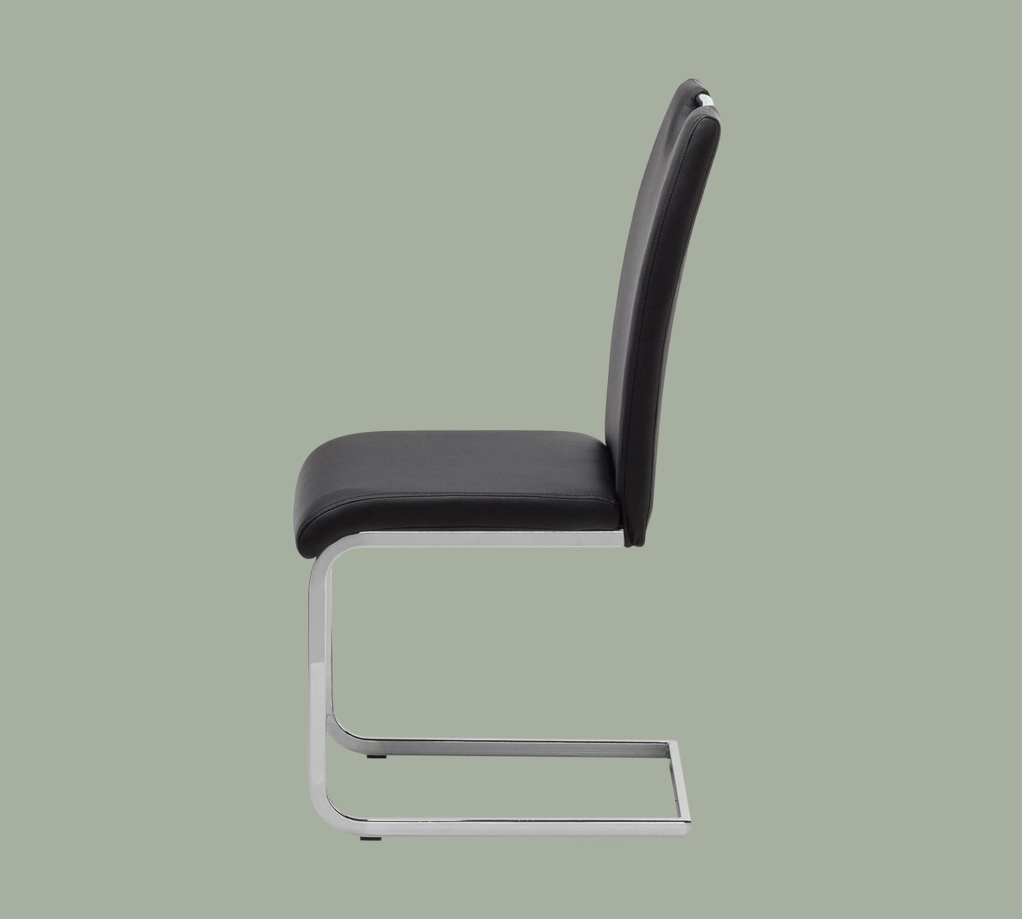 Cantilever chair Pasala faux leather Black set of 2 3