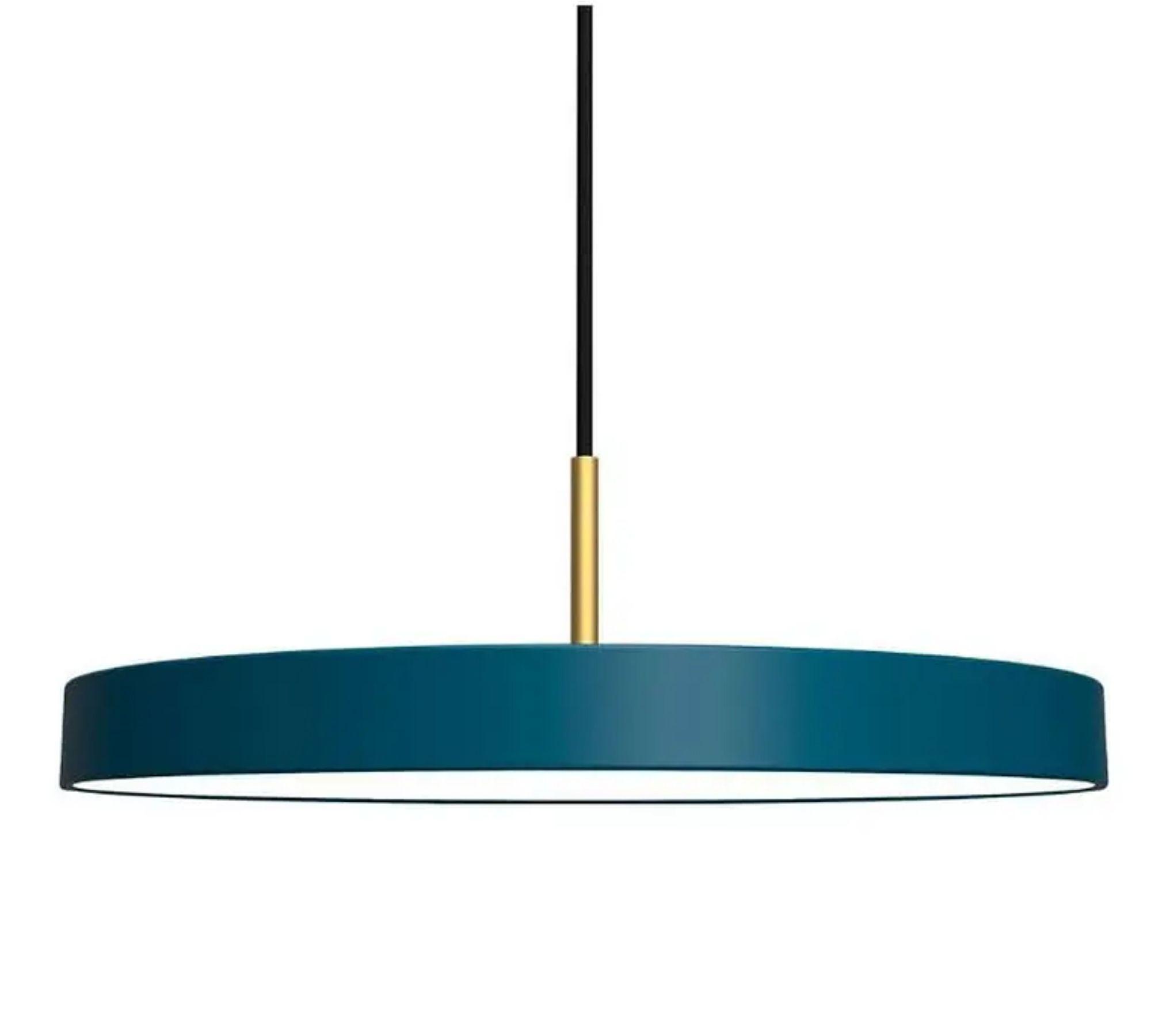 Asteria Pendant Light Mini Brass Petrol Blue 2