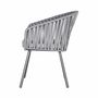 2x Gartenstuhl Textil Metall Grau 2