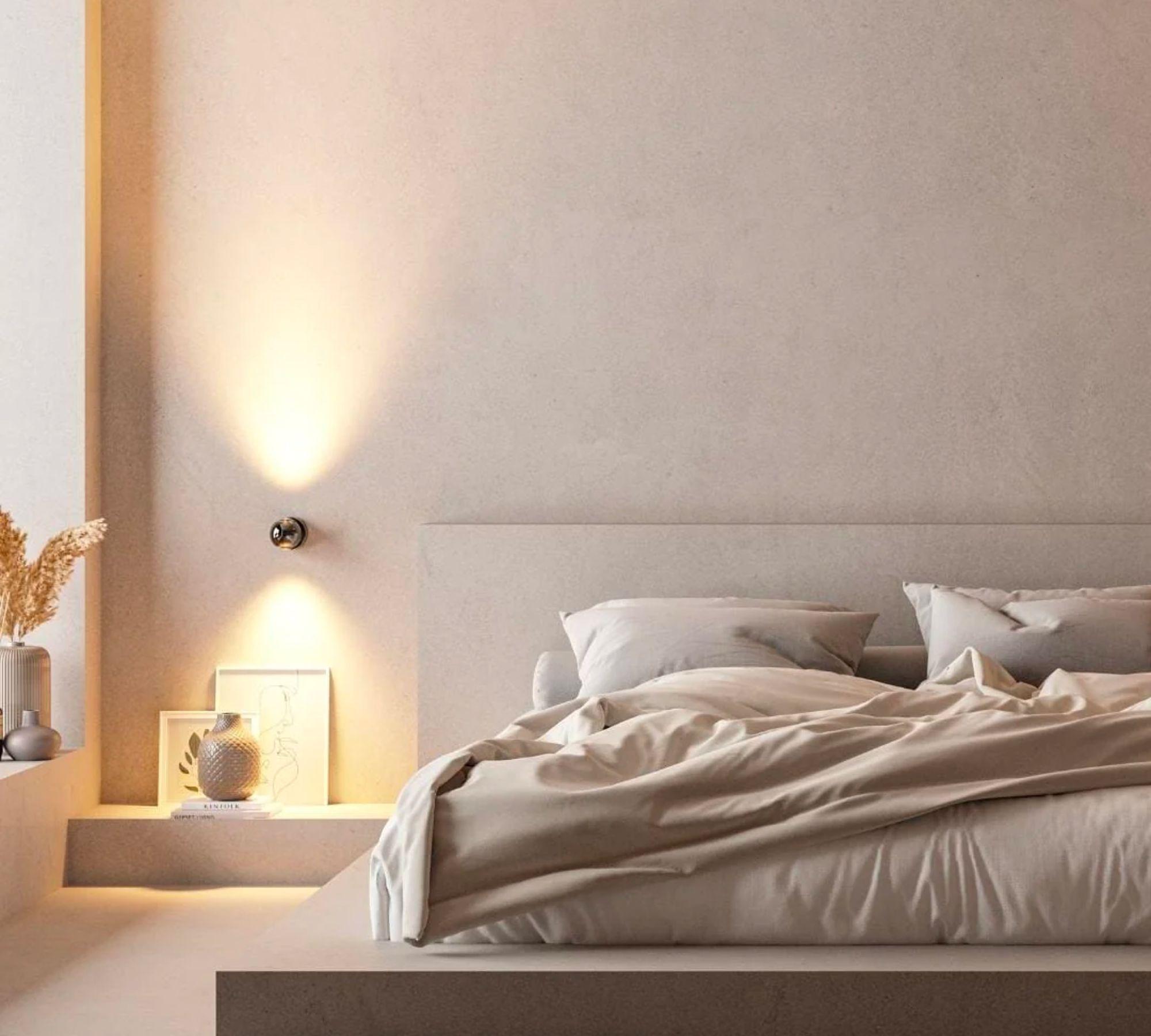 Pontos Wandleuchte Glas Aluminium Schwarz 0