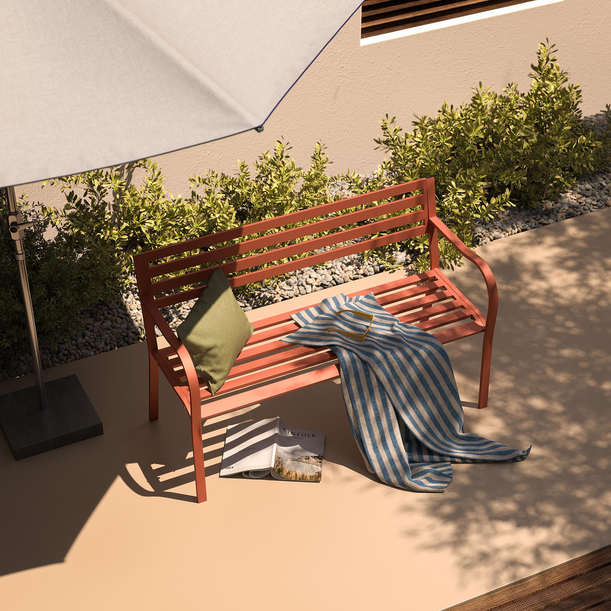Gartenbank Sophy Stahl Terracotta 3
