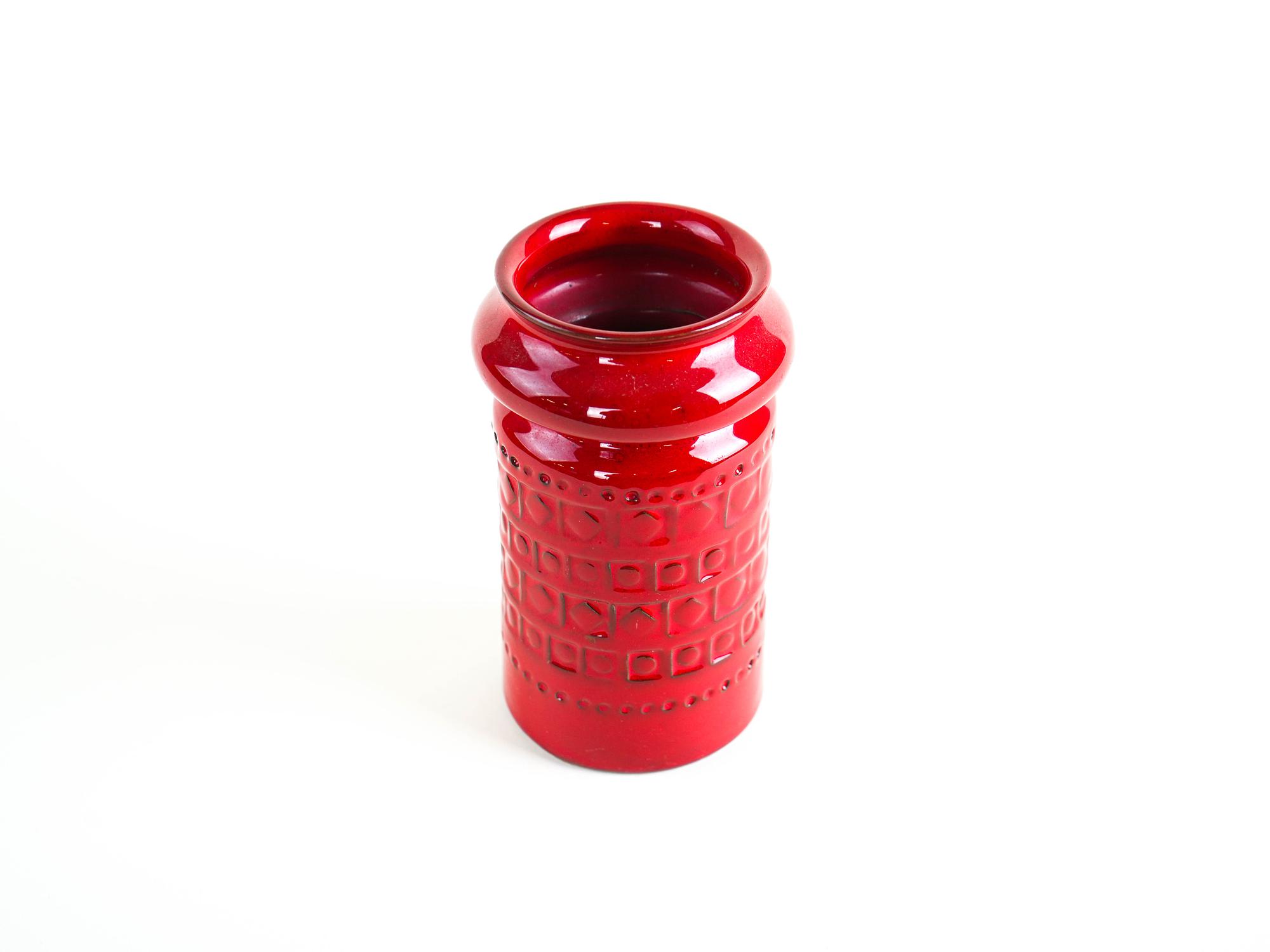 Ceramic vase 1960s Red 3