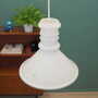 Vintage Pendant Lamp Glass White 1970s 2