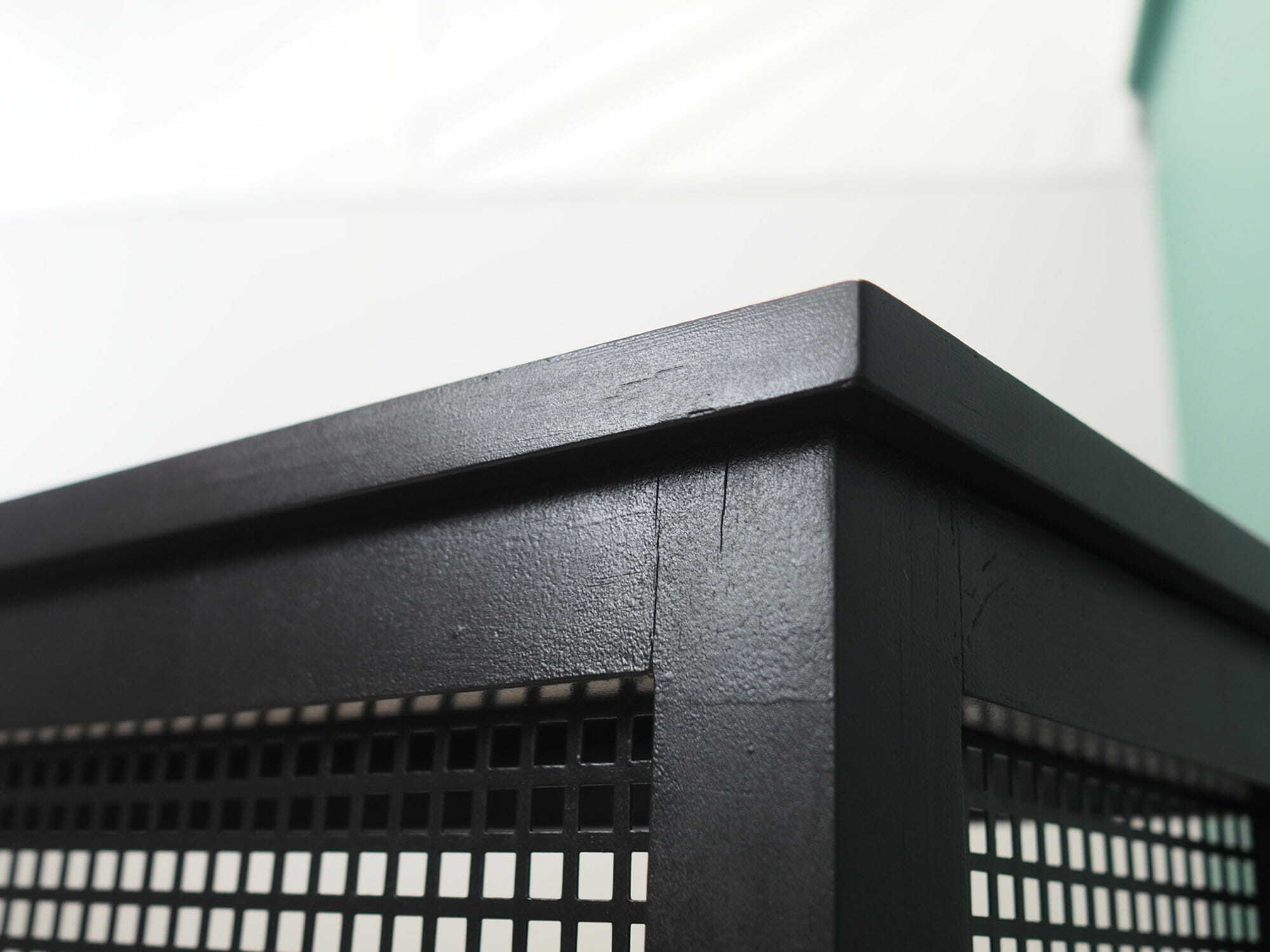 Vintage fireplace cover metal black 1980s 9