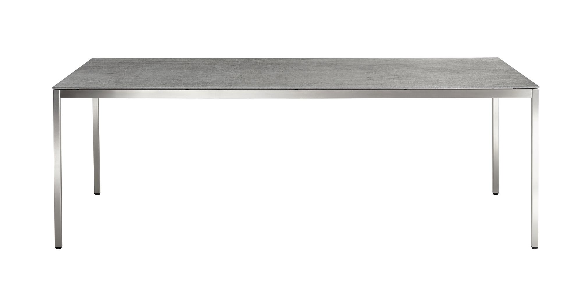 Slimm Tisch Edelstahl HPL-Platte Anthrazit 220 x 100cm 0