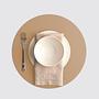 2x Rundes Tischset Ruca 100% Recyceltes Leder Ingwer 1