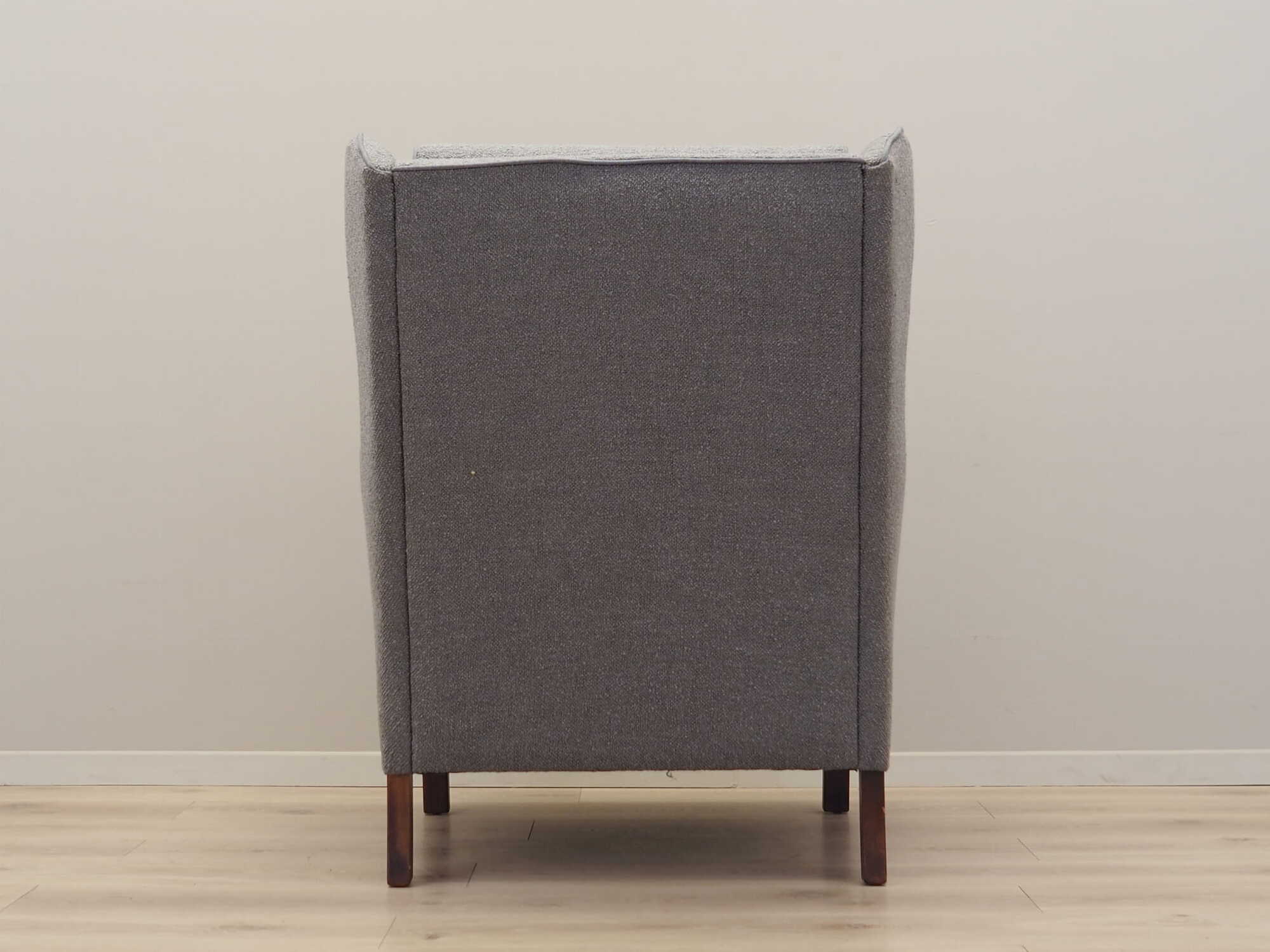 Vintage armchair beech wood textile grey 1970s 4