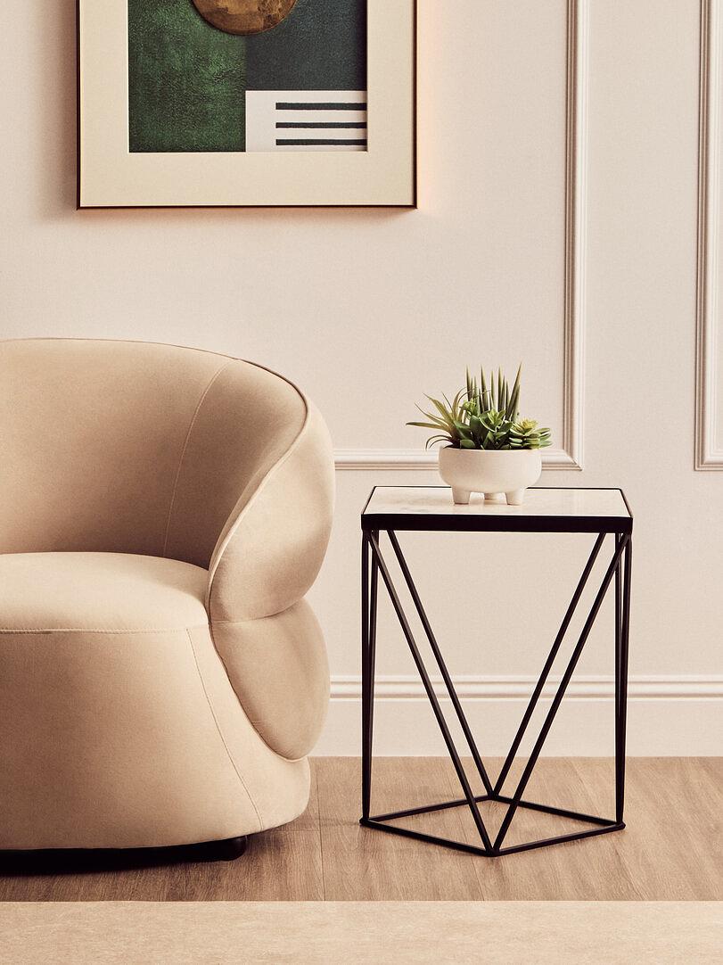 Shalimar Square Black Finish Base Side Table 2