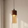 1-Light Kavon Pendant Light Cylindrical Shape Colored Glass Iron 0