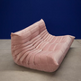 Togo Lounge Set 3 pezzi velluto rosa chiaro 3