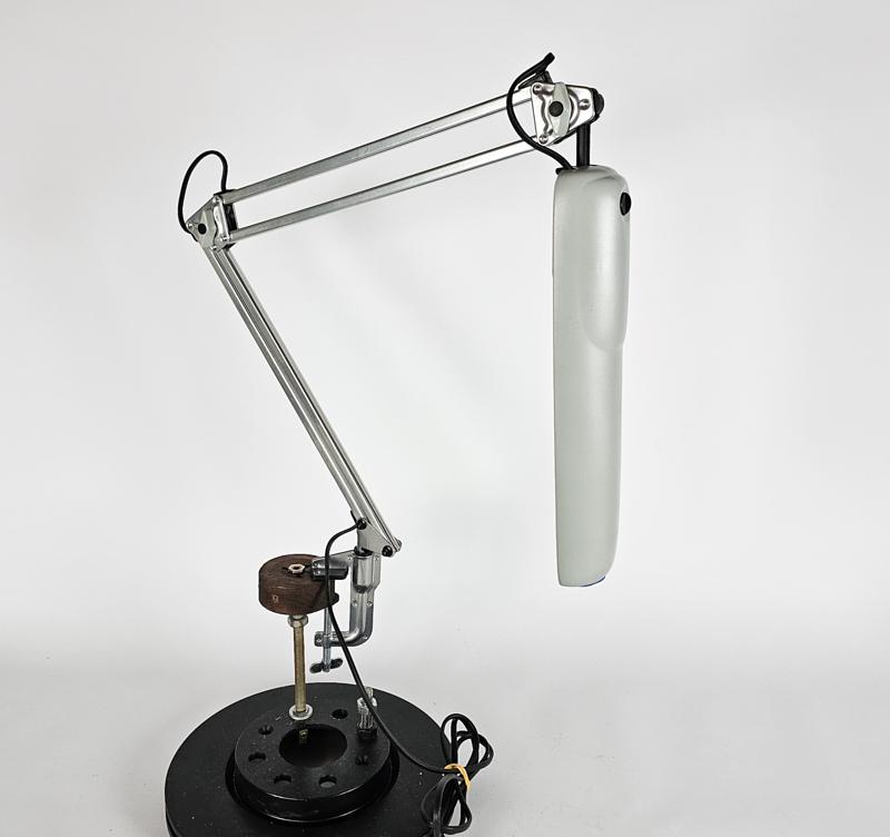 Vintage Tischlampe Metall Kunststoff Grau Schwarz 2