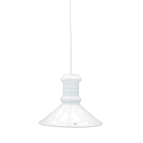 Vintage pendant lamp glass white 1970s 0
