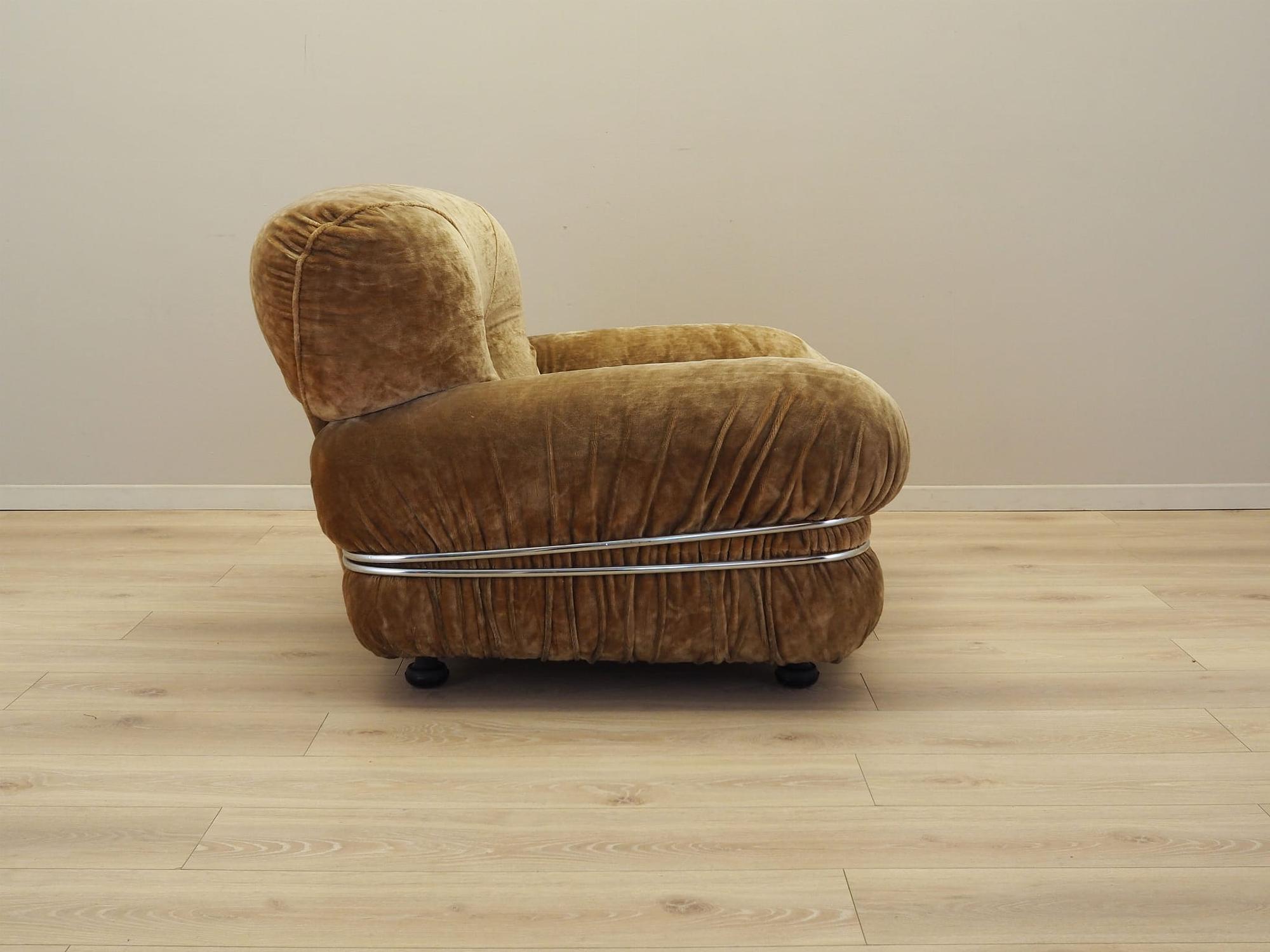 Armchair velvet brown 1970s 7