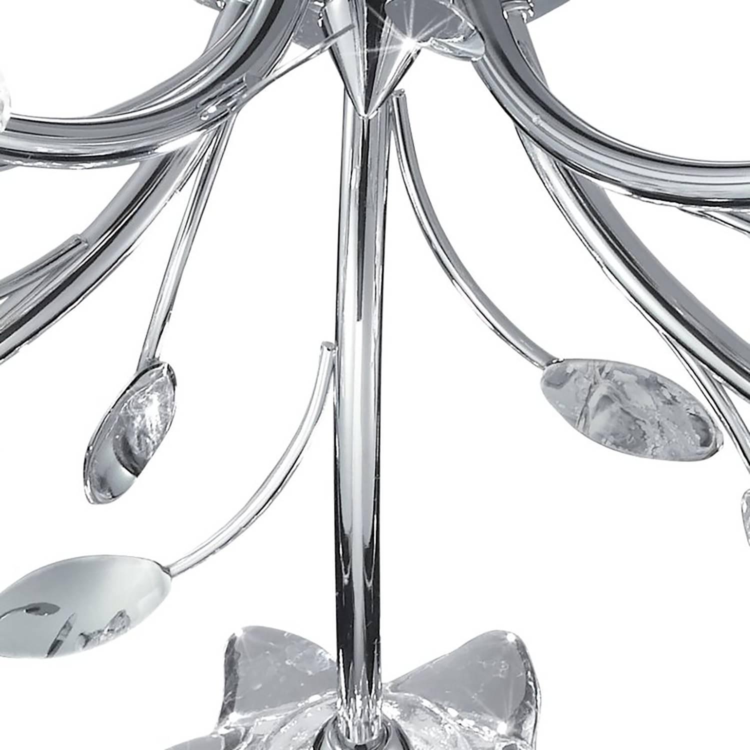 Bellis II 5-light ceiling light glass silver 3