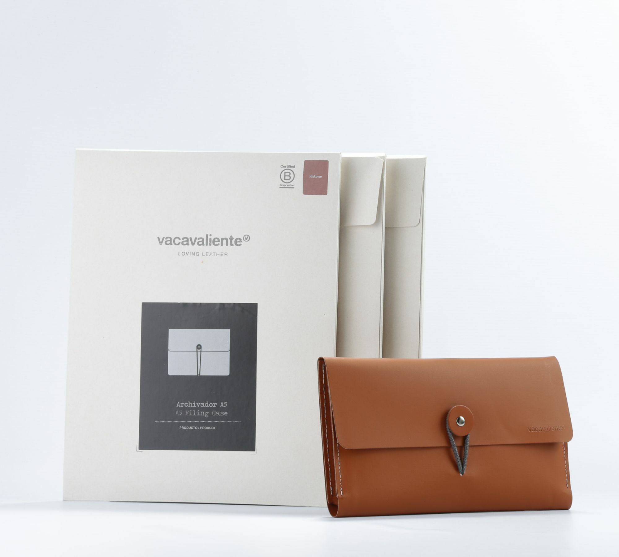 Dokumentenmappe 100% Recyceltes Leder Ingwer 2