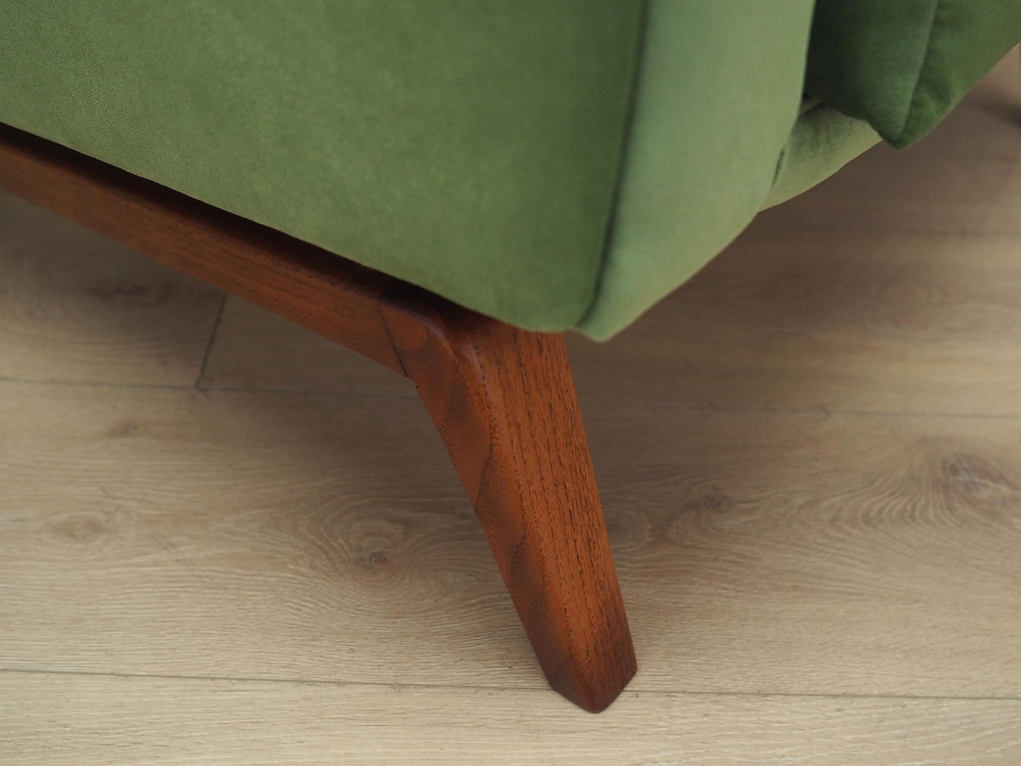 Vintage Sessel Samt Holz Grün 1970er Jahre 10