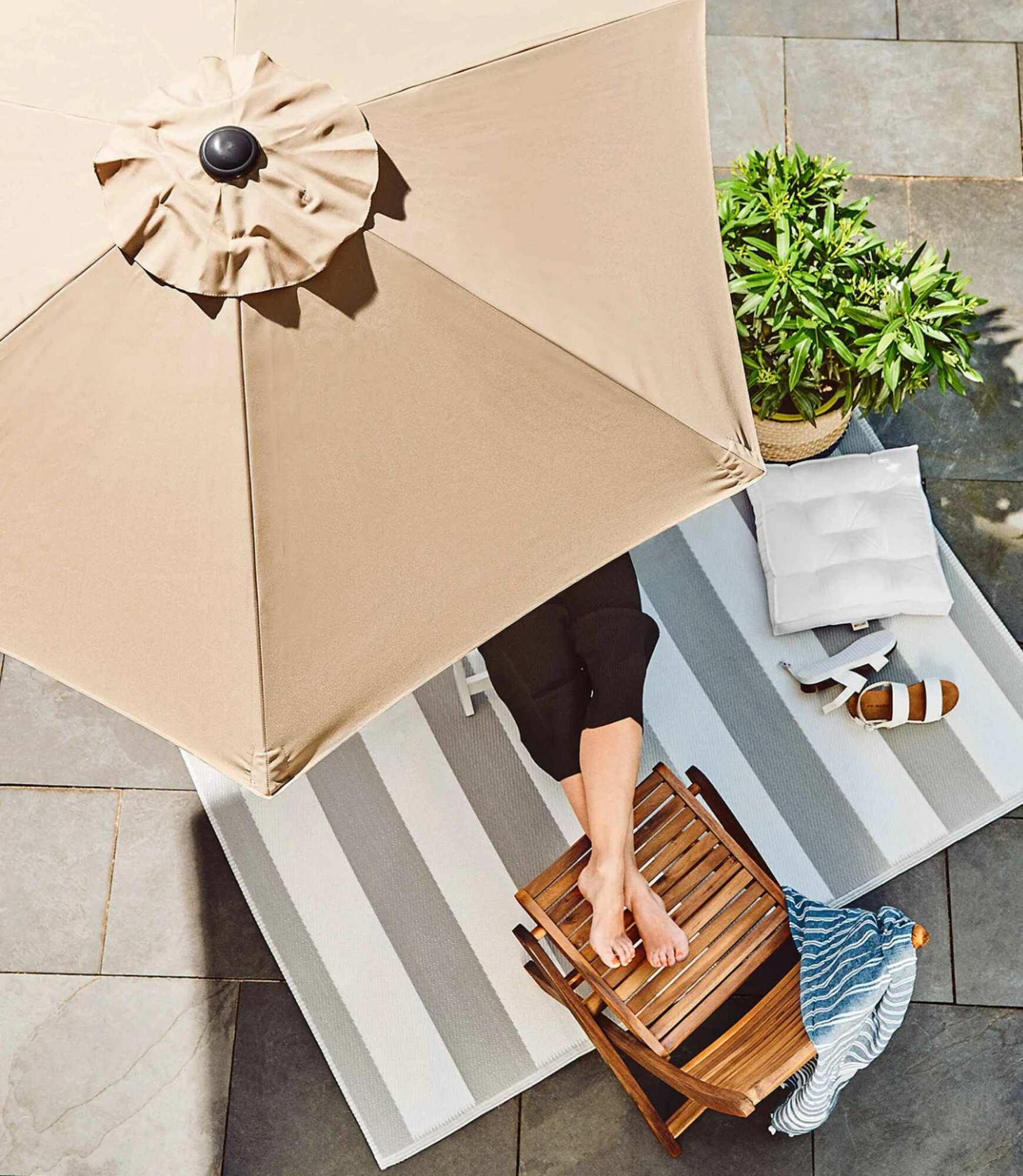 Sonnenschirm Aluminium Polyester Beige 4