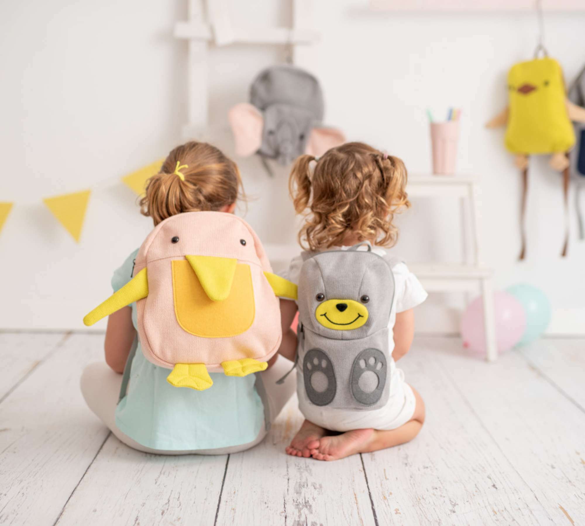 Bear Backpack Cotton Grey 4