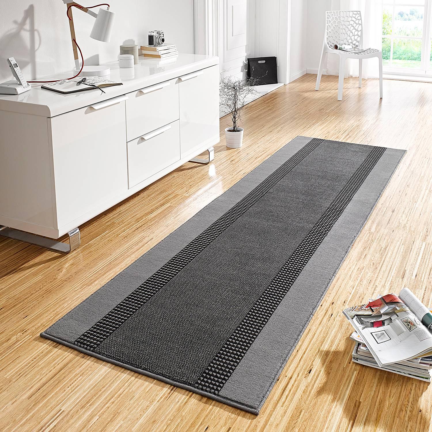 Band Läufer Jute Grau 80 x 400 cm 0