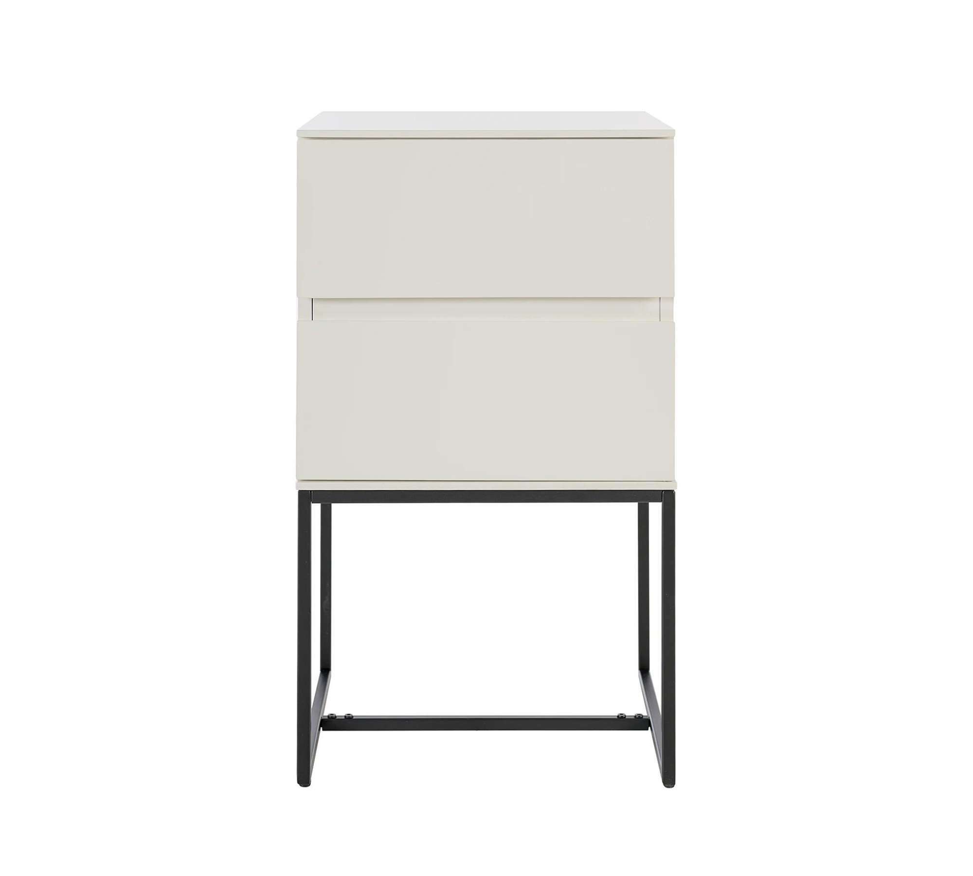 Nachtkommode Holz Metall Weiß 1