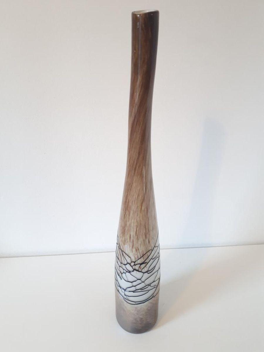 Vintage Vase Glas Braun 1