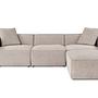 Emma Sofa 3-Sitzer &amp; Fußhocker Mokka 1