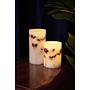 2x Shiny Bloom Wax Candle White 2