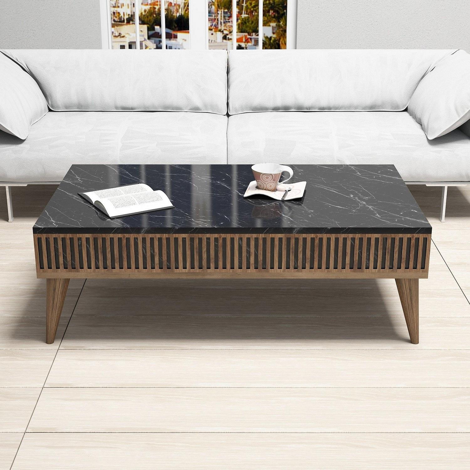 Milan Coffee table walnut brown black 1