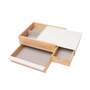 Schmuckkasten Gummibaumholz Stahl Beige Weiß 6