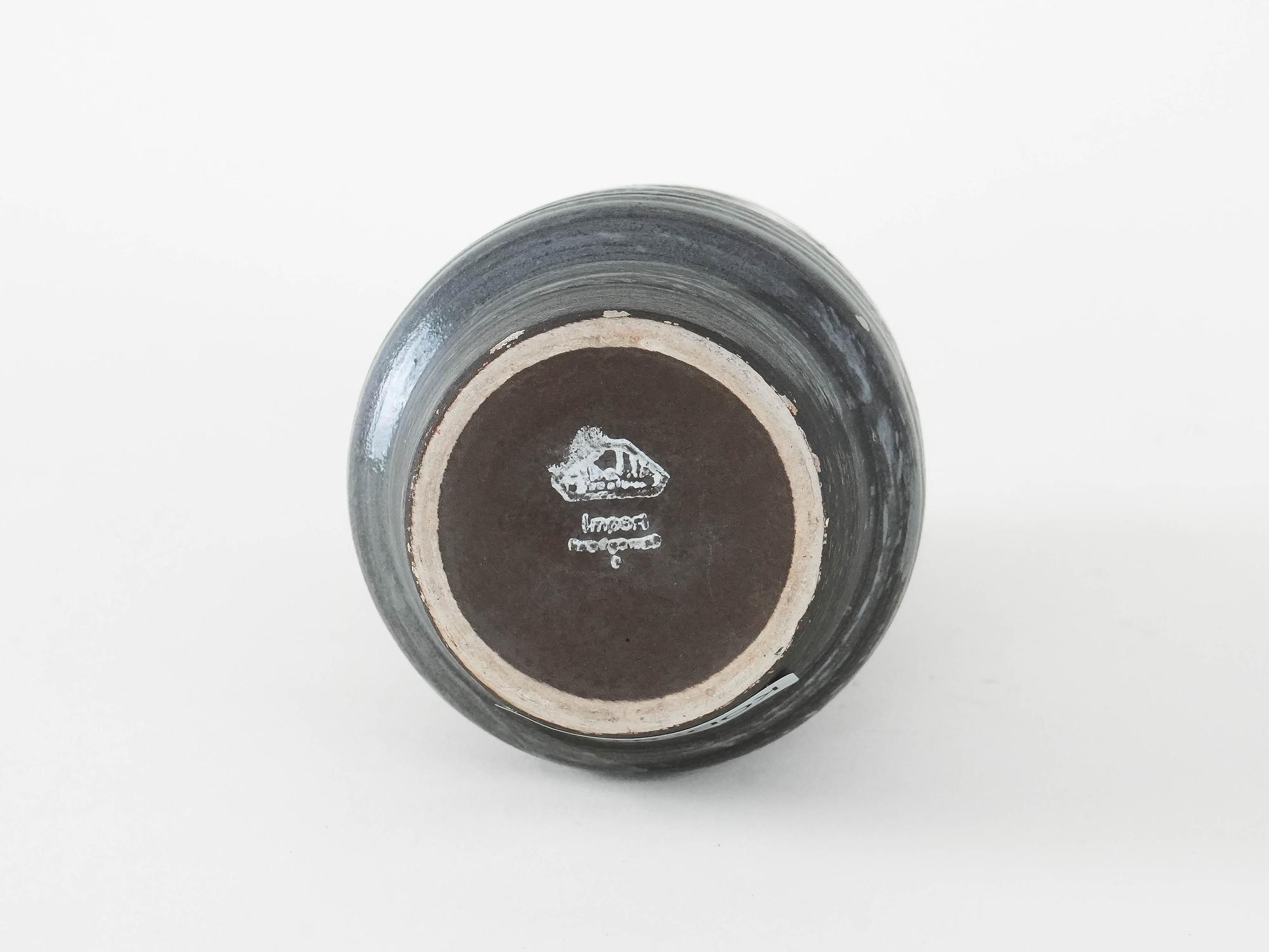 Keramikvase Blaugrau 1960er Jahre 5