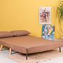 Fold-out sofa bed 2-seater brown 3