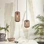 Pendelleuchte Tanami Typ D Beige Eisen Rattan 3
