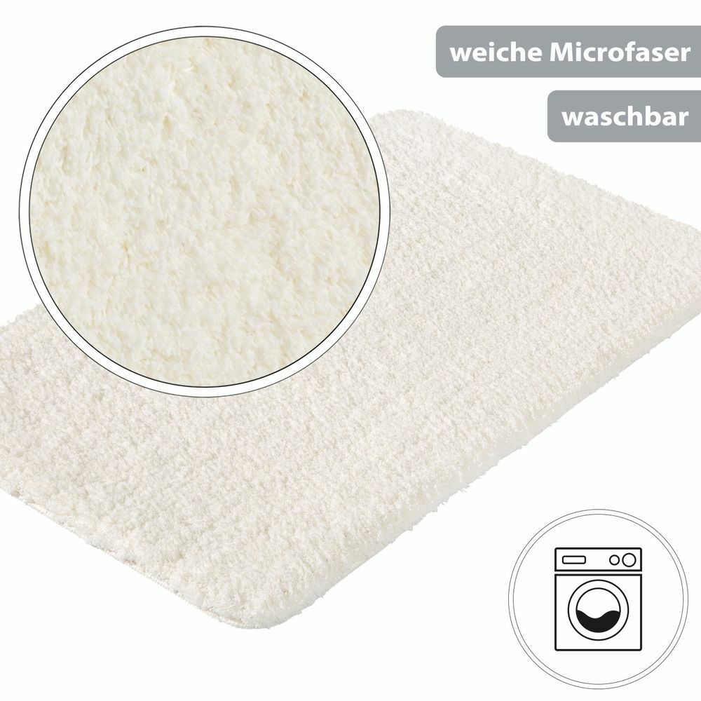 Flauschige Hochflor Badematte Creme 3