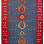 Kilim Gashgai Teppich Blau Rot 0