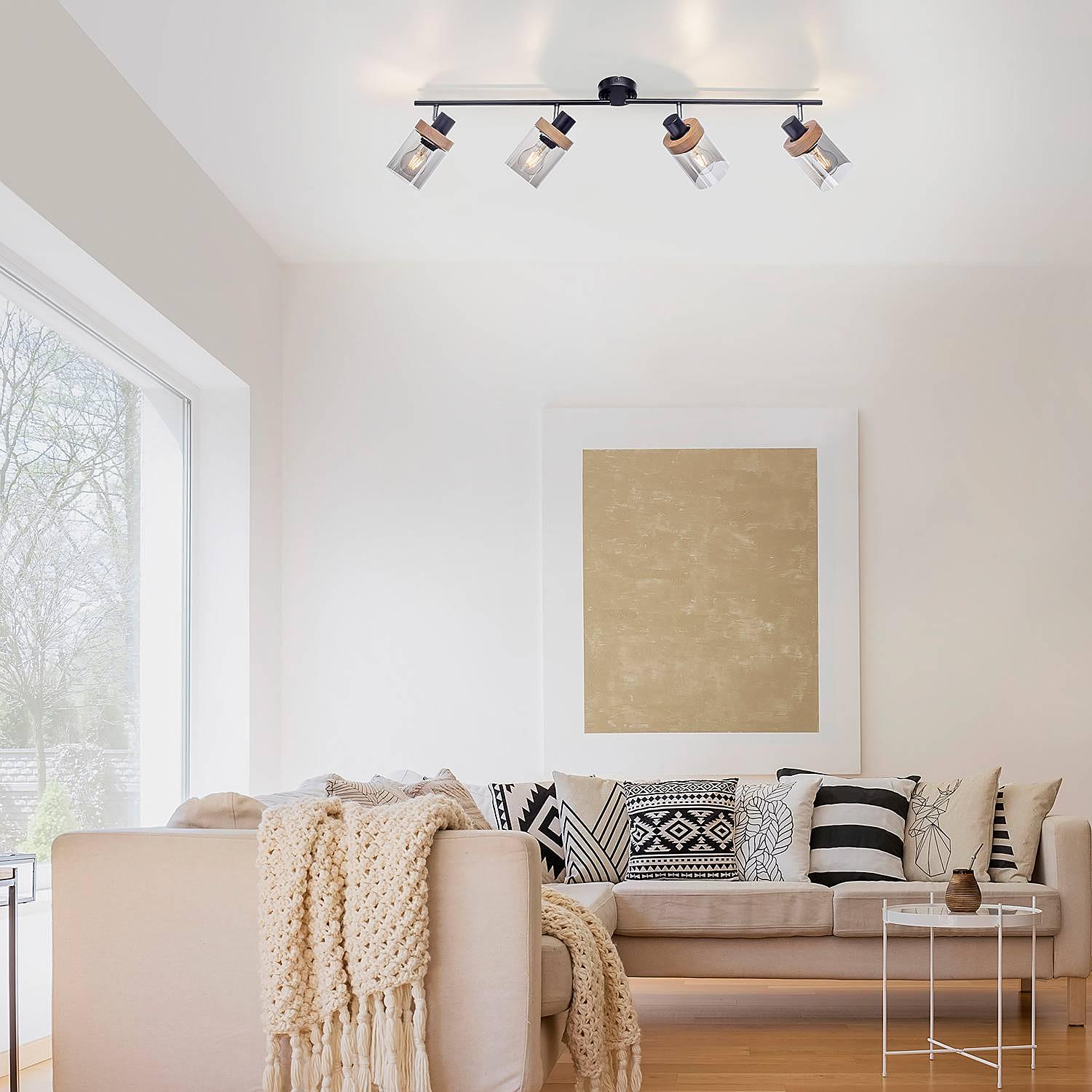 Deckenleuchte Pasqual Rauchglas / Eisen 4-flammig 2