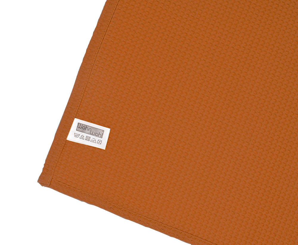 Leichte Decke aus Waffelpiqué 100% Baumwolle Bronze Single 2