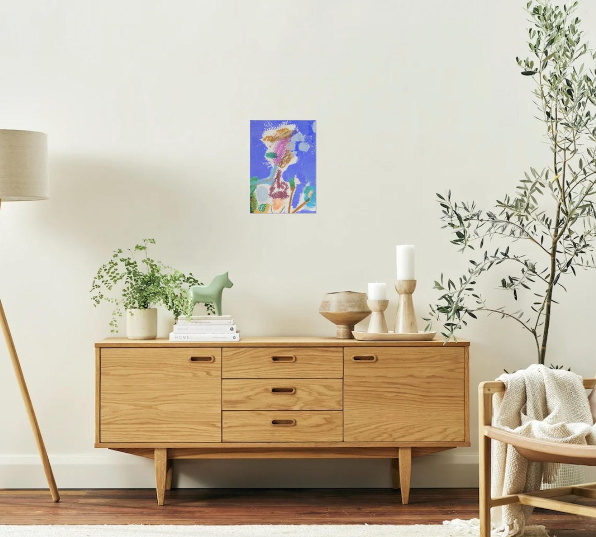 Lady Blau Kunstdruck Mehrfarbig 6