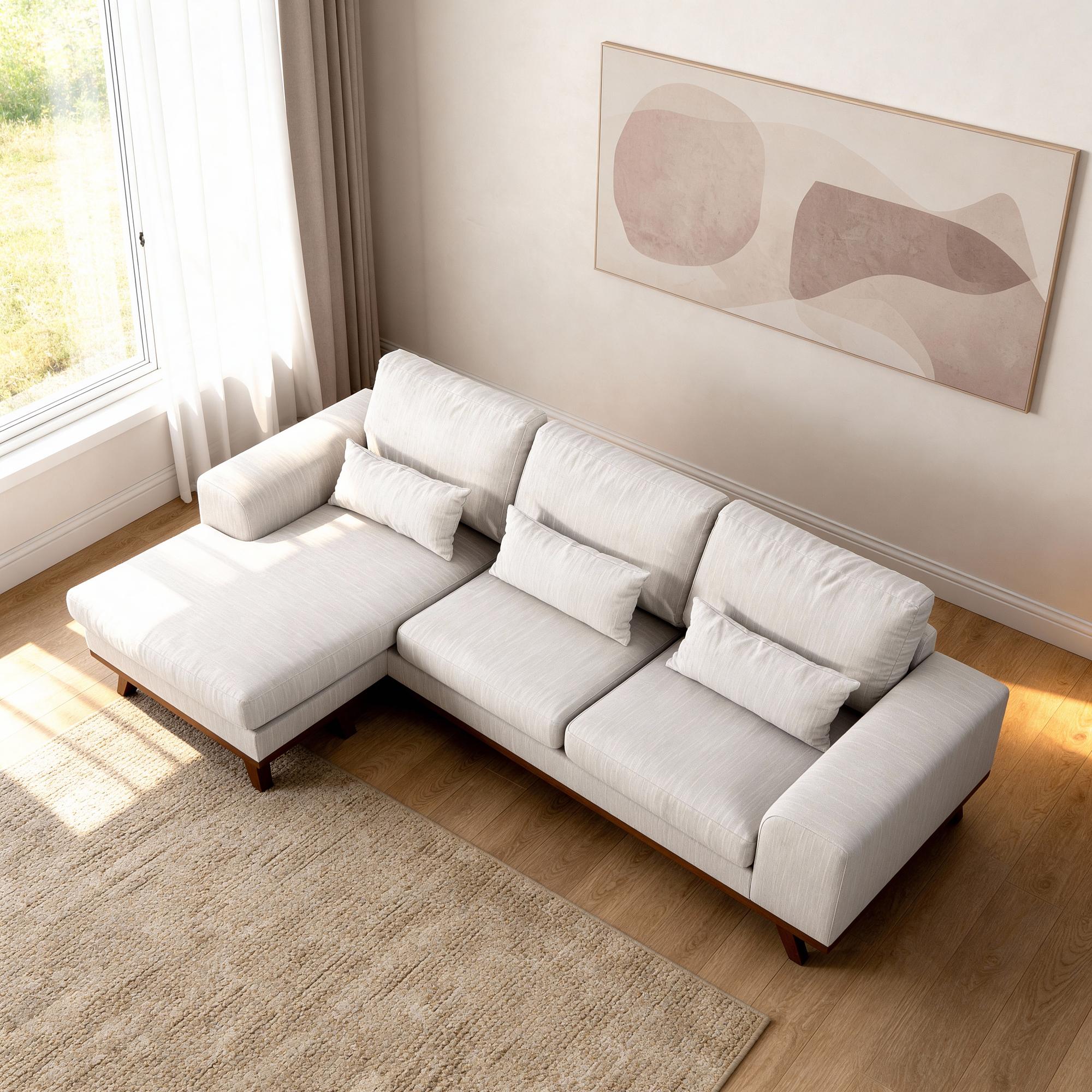 Ecksofa Japandi 3-Sitzer Beige 3