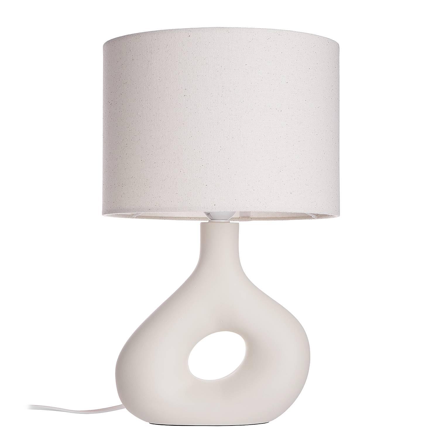 Table lamp LOOP ceramic textile beige 3