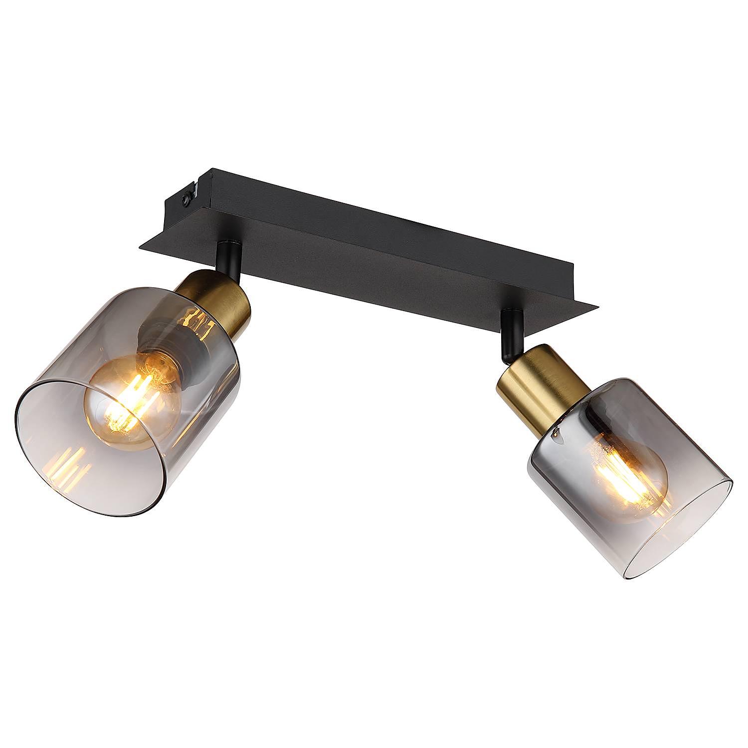 Hollsy Deckenleuchte Farbglas Eisen 2-flammig 2