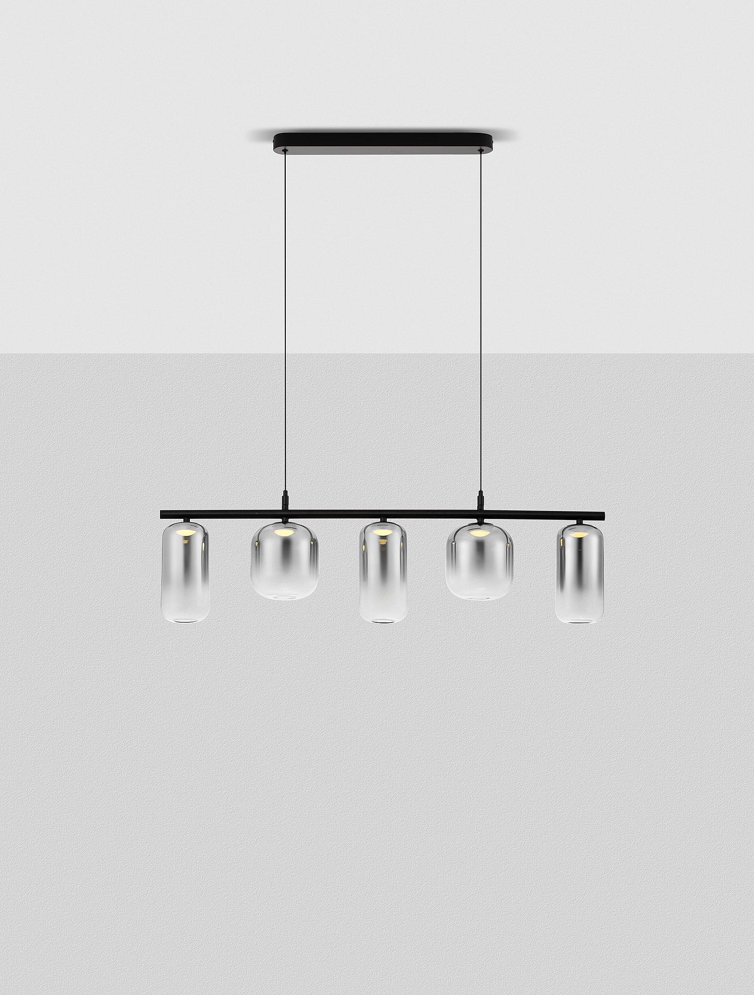 Pendelleuchte Aelia Typ C Aluminium Rauchglas Grau 3